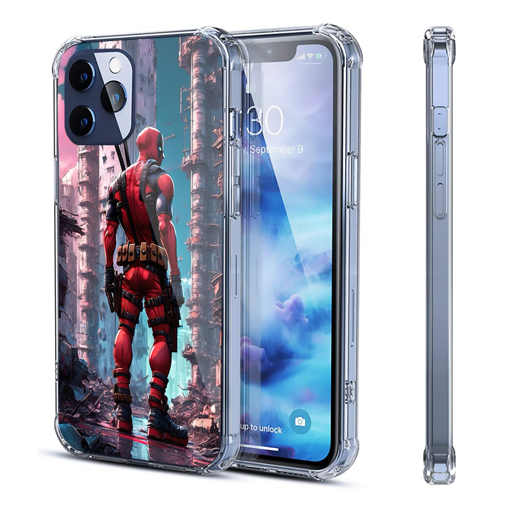 （画像用） Deadpool デッドプール 【iPhone 12シリーズ対応】透明スマホケース（クリアソフトケース）